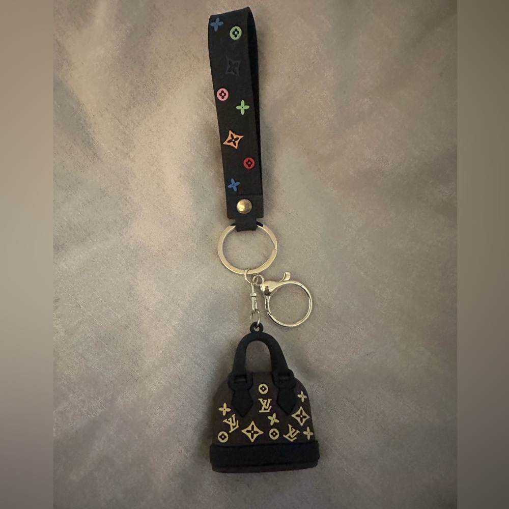 Louis Vuitton Black with Multicolor Accents Key Holder